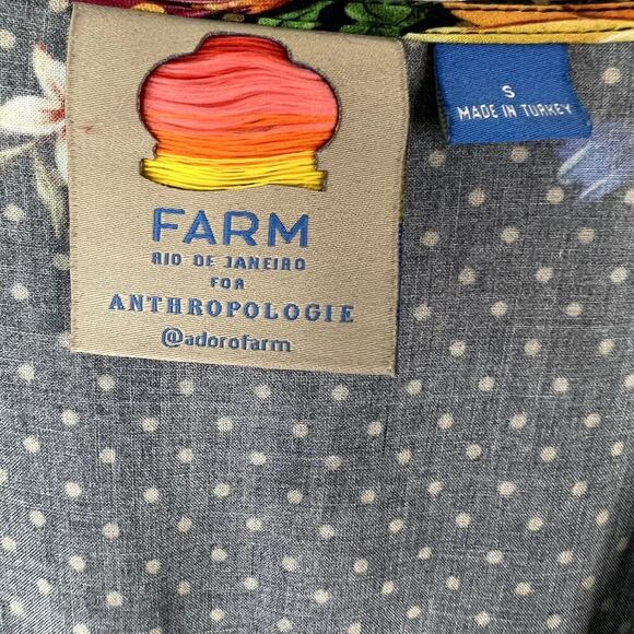 FARM RIO Majorca Wrap Dress Tropical Floral Polka Dot Print Maxi Ruffle SMALL - Picture 5 of 9